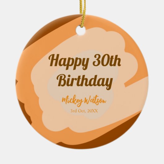 Gelukkige 30e verjaardag roestig houten Halloween  Keramisch Ornament (Voorkant)