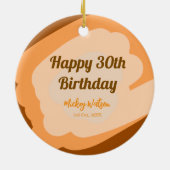 Gelukkige 30e verjaardag roestig houten Halloween  Keramisch Ornament (Achterkant)