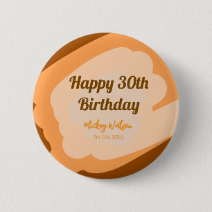 Gelukkige 30e verjaardag roestig houten Halloween  Ronde Button 5,7 Cm