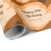 Gelukkige 30e verjaardag rustic houten Halloween h Cadeaupapier (Rol Hoek)