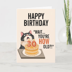 Gelukkige 30e Verjaardag Tuxedo Cat Kitten Humor Kaart