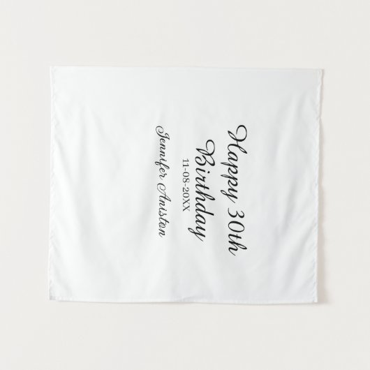 Gelukkige 30e verjaardag voeg naam datum toe stijl wandkleed (Voorkant (horizontaal))