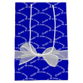 Gelukkige 30e verjaardag witte boog op blauw medium cadeauzakje (Achterkant)