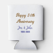 Gelukkige 30ste huwelijksverjaardag koninklijke bl blikjeskoeler (Achterkant)