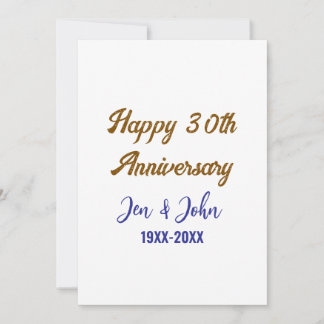 Gelukkige 30ste huwelijksverjaardag koninklijke bl kaart