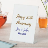 Gelukkige 30ste huwelijksverjaardag koninklijke bl reclamebord met voetstuk (Insitu)