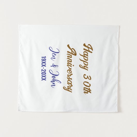 Gelukkige 30ste huwelijksverjaardag koninklijke bl wandkleed (Voorkant (horizontaal))