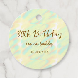 Gelukkige 30ste verjaardag geel sinaasappel waterv bedankjes labels