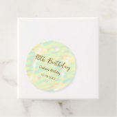 Gelukkige 30ste verjaardag geel sinaasappel waterv bedankjes labels (In situ)