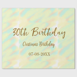 Gelukkige 30ste verjaardag geel sinaasappel waterv cadeaupapier