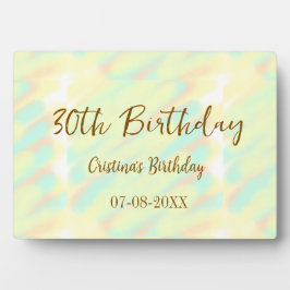 Gelukkige 30ste verjaardag geel sinaasappel waterv fotoplaat