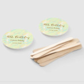 Gelukkige 30ste verjaardag geel sinaasappel waterv handwaaier (Niet-gemonteerd)