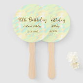 Gelukkige 30ste verjaardag geel sinaasappel waterv handwaaier (Voorkant en achterkant)