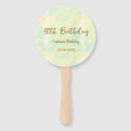 Gelukkige 30ste verjaardag geel sinaasappel waterv handwaaier