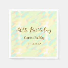 Gelukkige 30ste verjaardag geel sinaasappel waterv servet