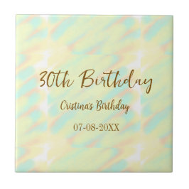 Gelukkige 30ste verjaardag geel sinaasappel waterv tegeltje