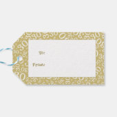 Gelukkige 30ste Verjaardag Goud/Wit Nummerpatroon Cadeaulabel (Achterkant Horizontaal)