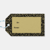 Gelukkige 30ste Verjaardag Goud/Zwart Nummerpatroo Cadeaulabel (Achterkant Horizontaal)