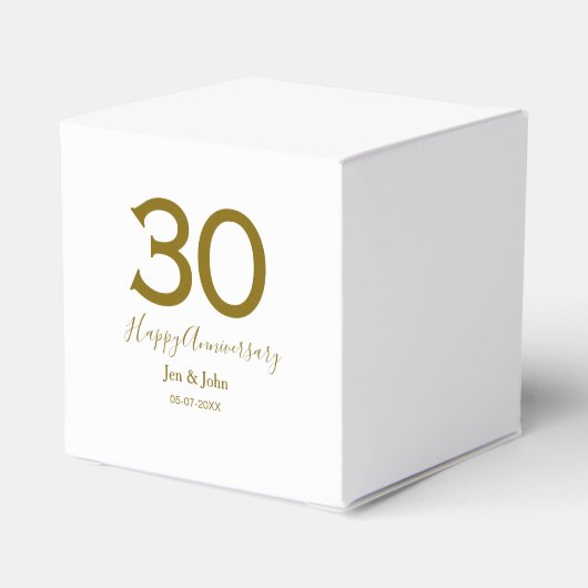 Gelukkige 30ste verjaardag naam datum gouden vet bedankdoosjes (Achterkant)