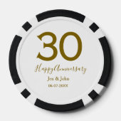 Gelukkige 30ste verjaardag naam datum gouden vet poker chips (Achterkant)