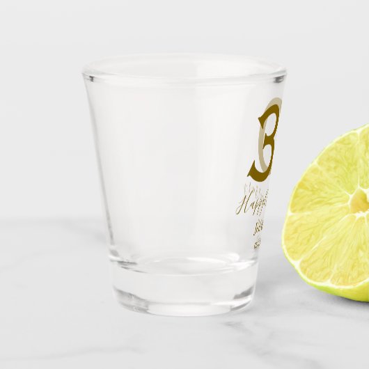 Gelukkige 30ste verjaardag naam datum gouden vet shot glas (Links)