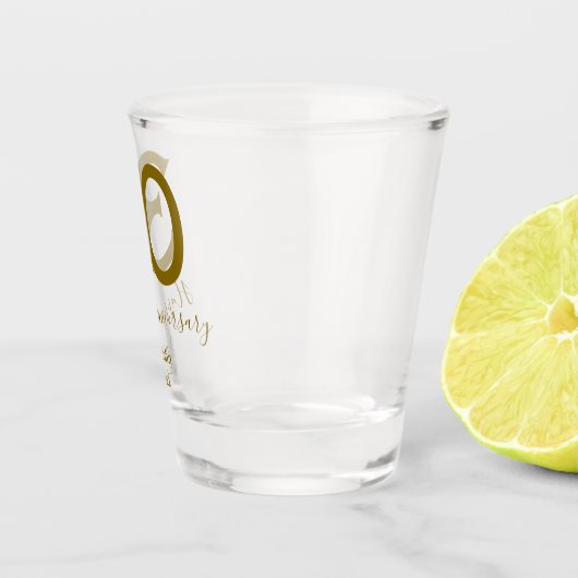 Gelukkige 30ste verjaardag naam datum gouden vet shot glas (Rechts)