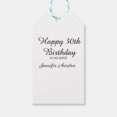 Gelukkige 30ste verjaardag naam toevoegen datum st cadeaulabel (Voorkant)