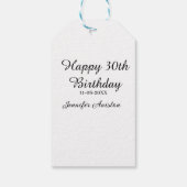 Gelukkige 30ste verjaardag naam toevoegen datum st cadeaulabel (Achterkant)