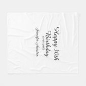 Gelukkige 30ste verjaardag naam toevoegen datum st fleece deken (Voorkant (Horizontaal))