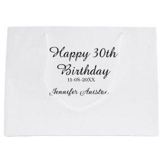 Gelukkige 30ste verjaardag naam toevoegen datum st groot cadeauzakje