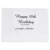 Gelukkige 30ste verjaardag naam toevoegen datum st groot cadeauzakje (Achterkant)
