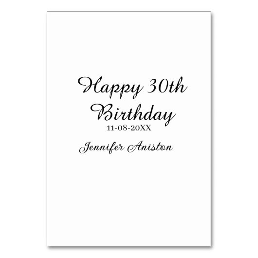 Gelukkige 30ste verjaardag naam toevoegen datum st kaart (Achterkant)