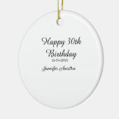 Gelukkige 30ste verjaardag naam toevoegen datum st keramisch ornament (Links)