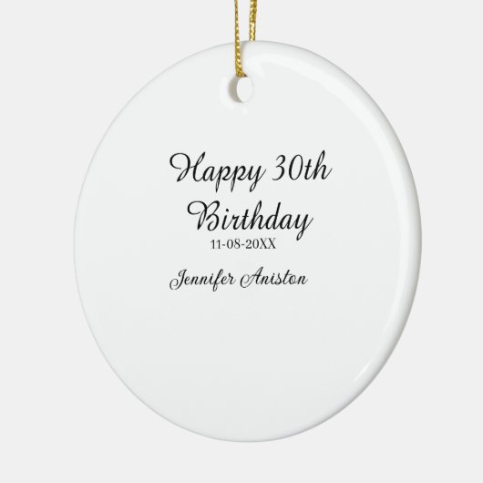 Gelukkige 30ste verjaardag naam toevoegen datum st keramisch ornament (Links)
