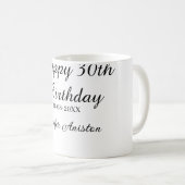 Gelukkige 30ste verjaardag naam toevoegen datum st koffiemok (Voorkant rechts)