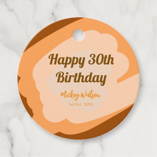 Gelukkige 30ste verjaardag rustieke houten Hallowe Bedankjes Labels (Voorkant)