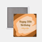 Gelukkige 30ste verjaardag rustieke houten Hallowe Magneet (Voorkant / Achterkant)