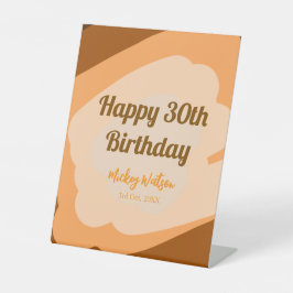 Gelukkige 30ste verjaardag rustieke houten Hallowe Reclamebord Met Voetstuk