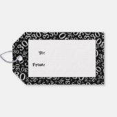 Gelukkige 30ste Verjaardag Zwart/Wit Nummerpatroon Cadeaulabel (Achterkant Horizontaal)