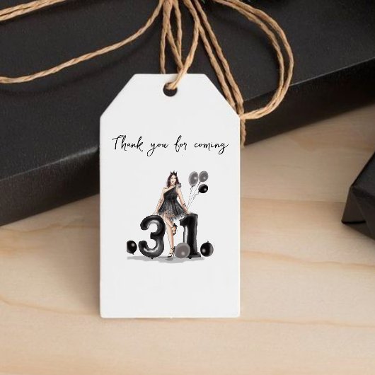 Gelukkige 31e verjaardag, cadeaulabel