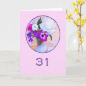 Gelukkige 31e verjaardag met een bloemenschilderij kaart (Gele Bloem)