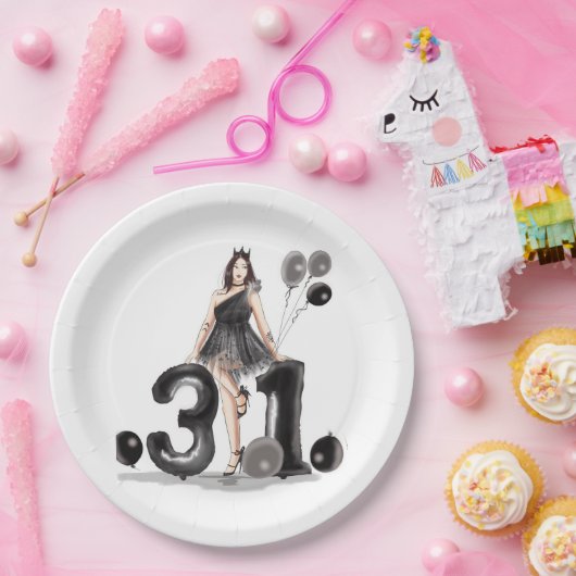 Gelukkige 31e verjaardag, papieren bordje (Feest)