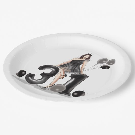 Gelukkige 31e verjaardag, papieren bordje (Gekanteld)