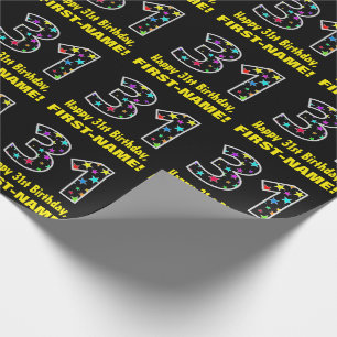 Gelukkige 31ste verjaardag, Leuk Kleurrijk Sterren Cadeaupapier