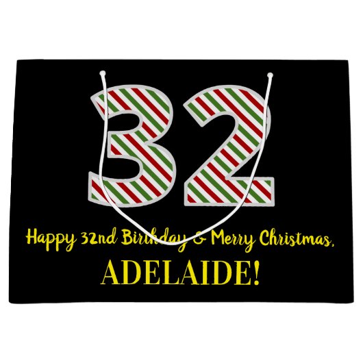 Gelukkige 32e Verjaardag & Vrolijke Kerstmis, Doua Groot Cadeauzakje (Voorkant)