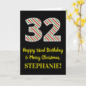 Gelukkige 32e Verjaardag & Vrolijke Kerstmis, Doua Kaart (Gele Bloem)