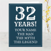 Gelukkige 32e verjaardagskaart voor vriend of part kaart (Gele Bloem)