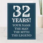 Gelukkige 32e verjaardagskaart voor vriend of part kaart (Voorkant)