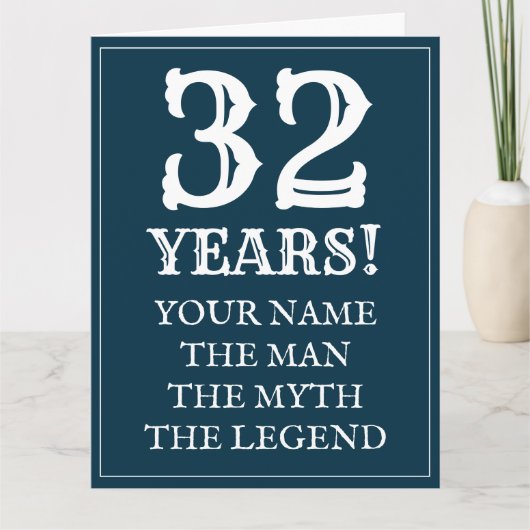 Gelukkige 32e verjaardagskaart voor vriend of part kaart (Voorkant)