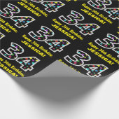 Gelukkige 34e verjaardag, Leuk Kleurrijk Sterren P Cadeaupapier (Hoek)